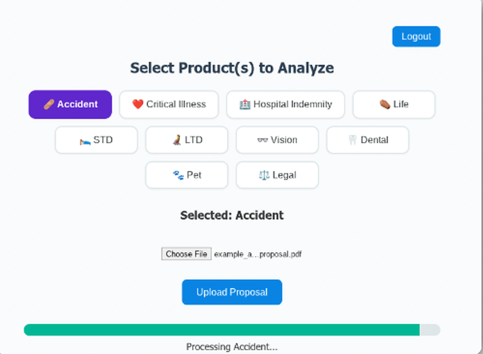 Prototype UI: workflow steps thumbnail